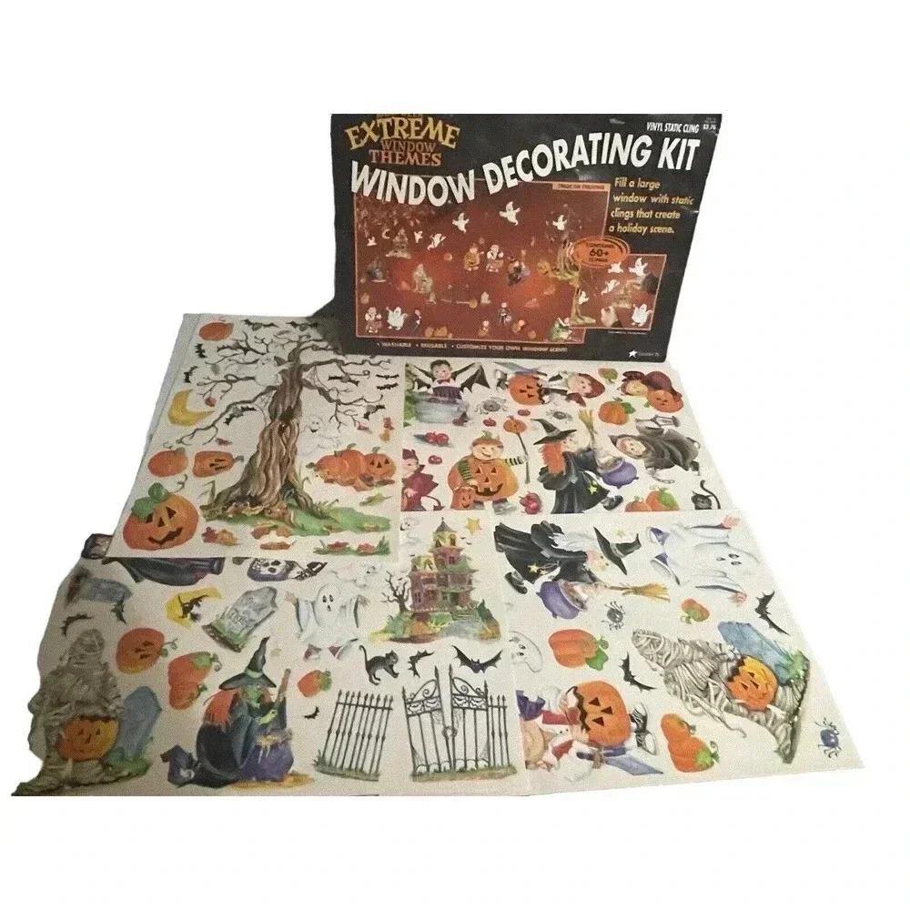 Vintage 2003 Halloween Window Decor Clings by JMC Impact *NEW